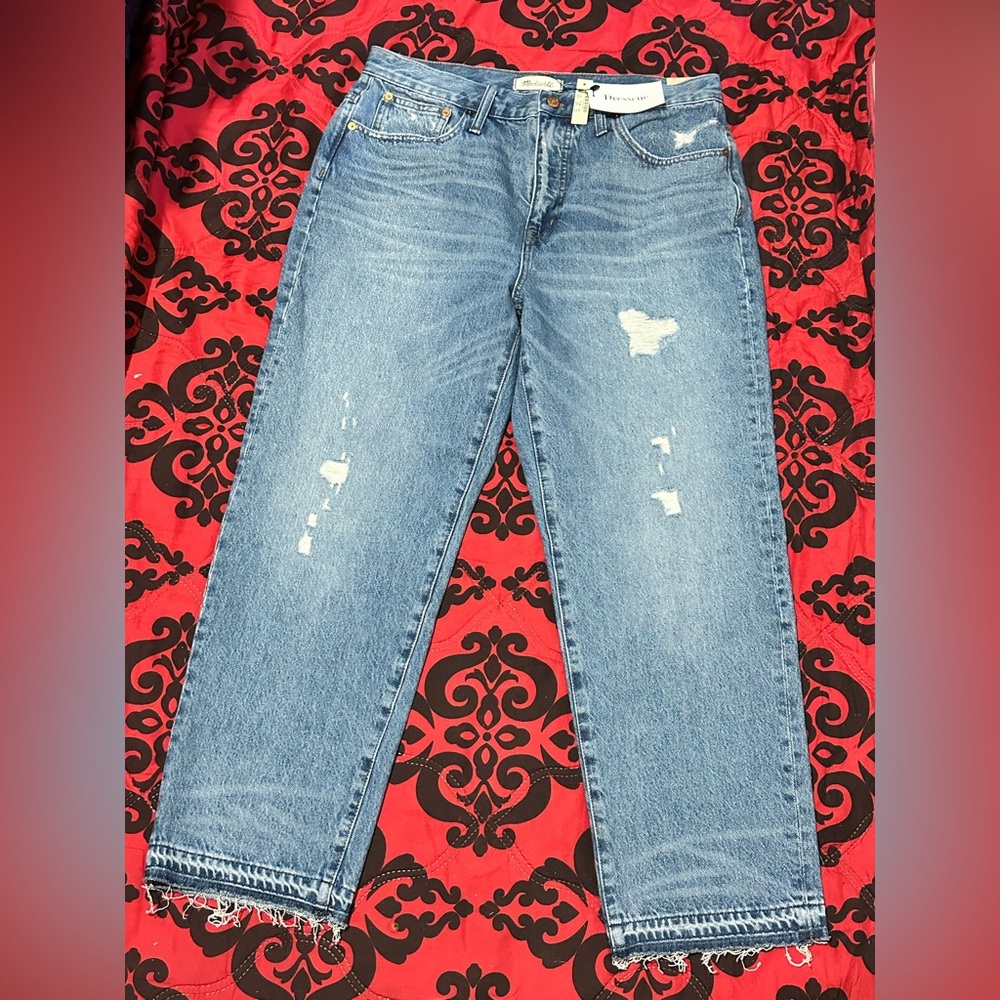 NWT Madewell Light Blue Distressed Ankle Jeans